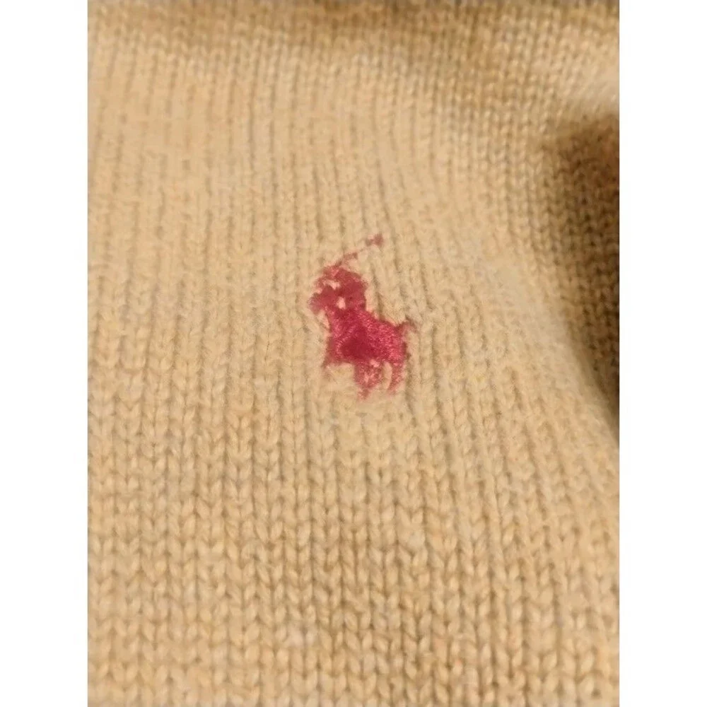 RALPH LAUREN POLO MENS 2XLB HEAVY 100% KNIT COTTON TURTLE NECK ¼ ZIP SWEATER